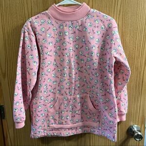 Vintage Great Lakes Recreation Pink Heart Sweatshirt Women's Size Large / 14